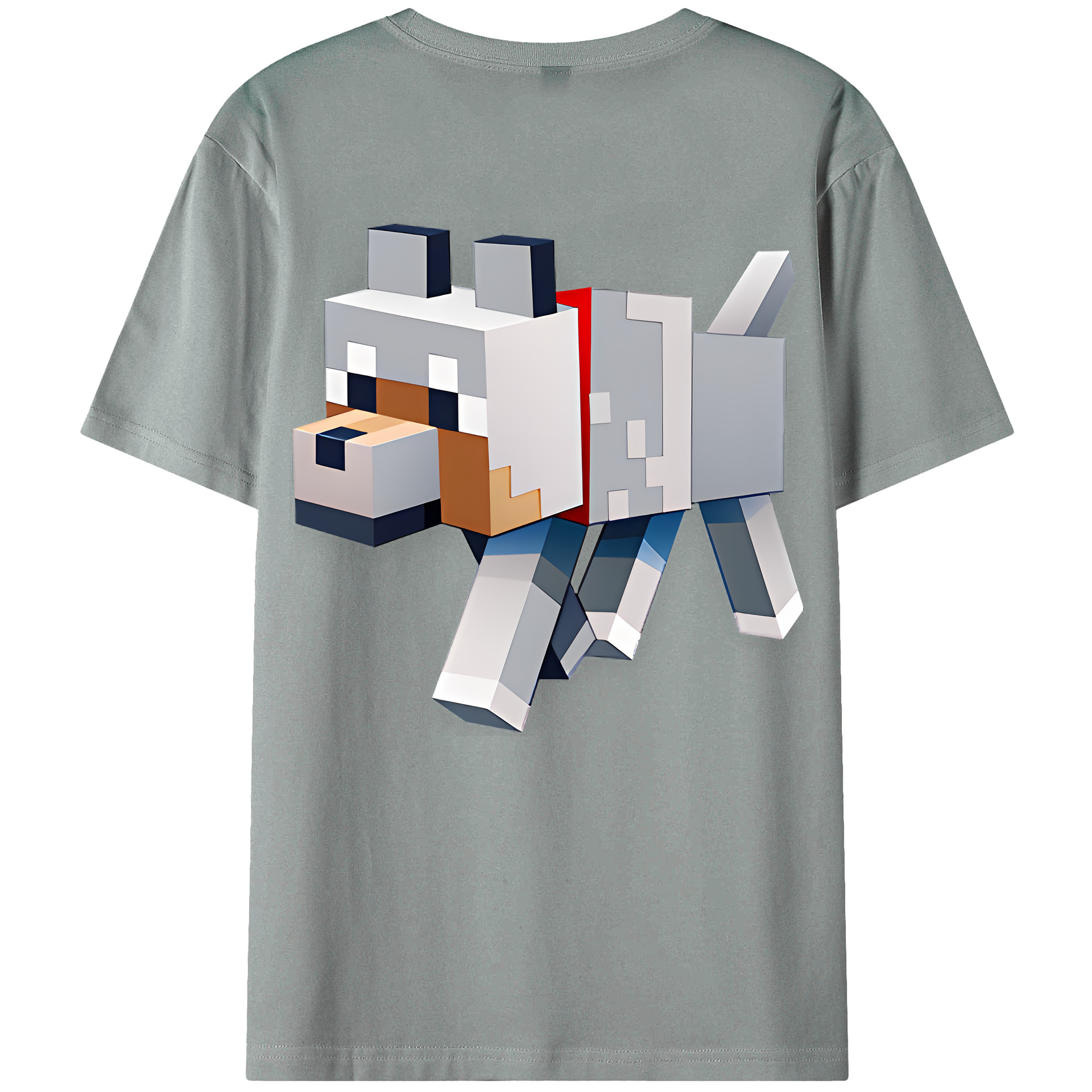 （画像用） マインクラフト ブロックの世界 Minecraft MC Block world 綿100％ メンズ半袖Tシャツ（バックプリント） 通気性